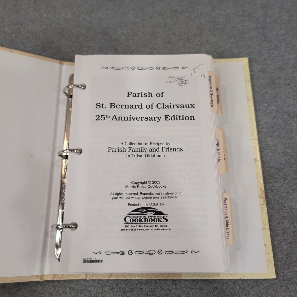 St. Bernard of Clairvaux 25th Anniversary Parish Cookbook Tulsa Oklahoma 2003 - Picture 2 of 2